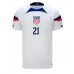Förenta staterna Timothy Weah #21 Replika Hemma matchkläder VM 2022 Korta ärmar